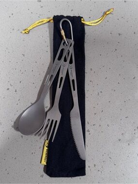 SilverAnt Titanium Cutlery Set – Spoon, Fork & Knife | Ultralight Camping